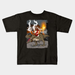 Jesus Riding Dinosaur Kids T-Shirt